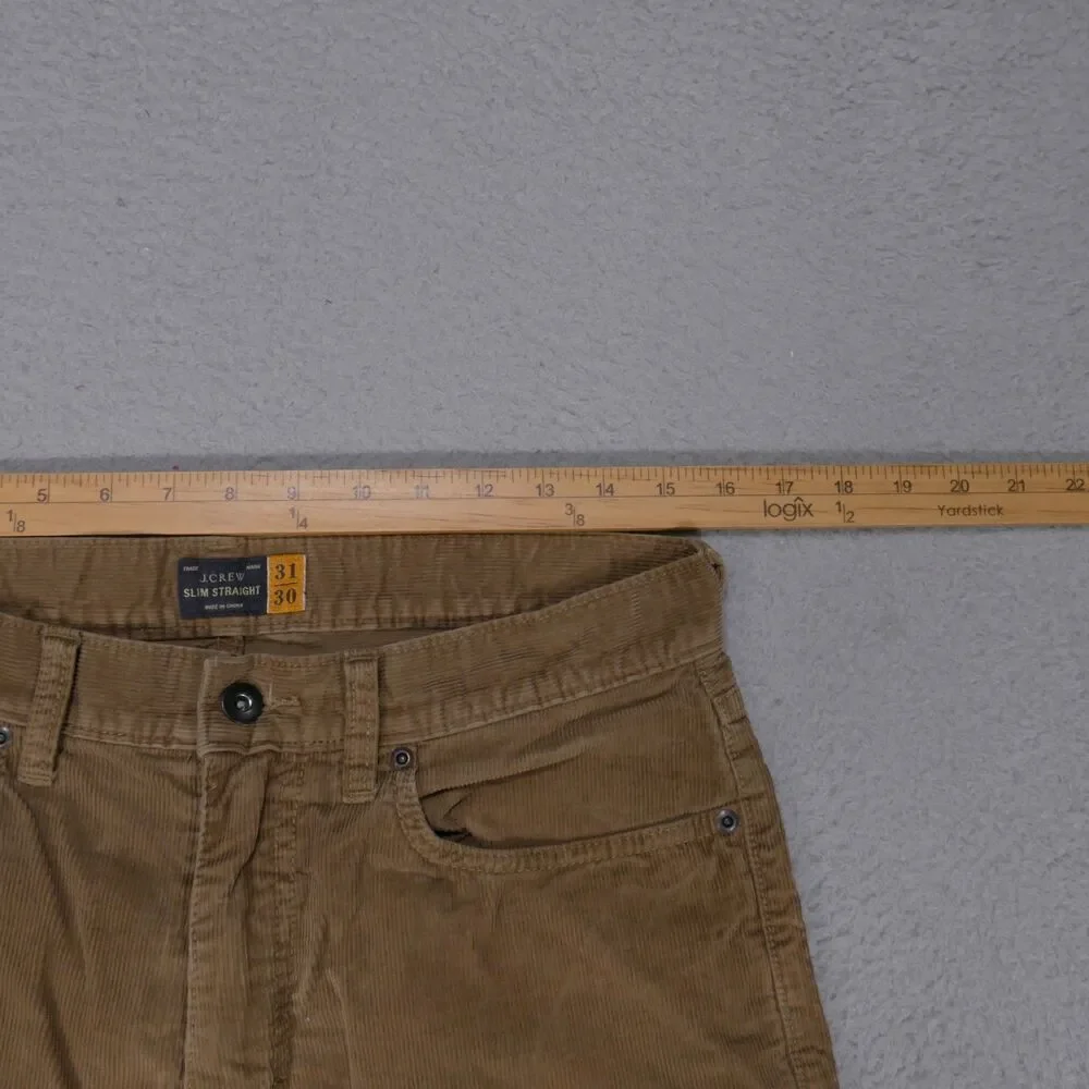 J Crew Pants Mens 31x29 Slim Straight Brown Corduroy